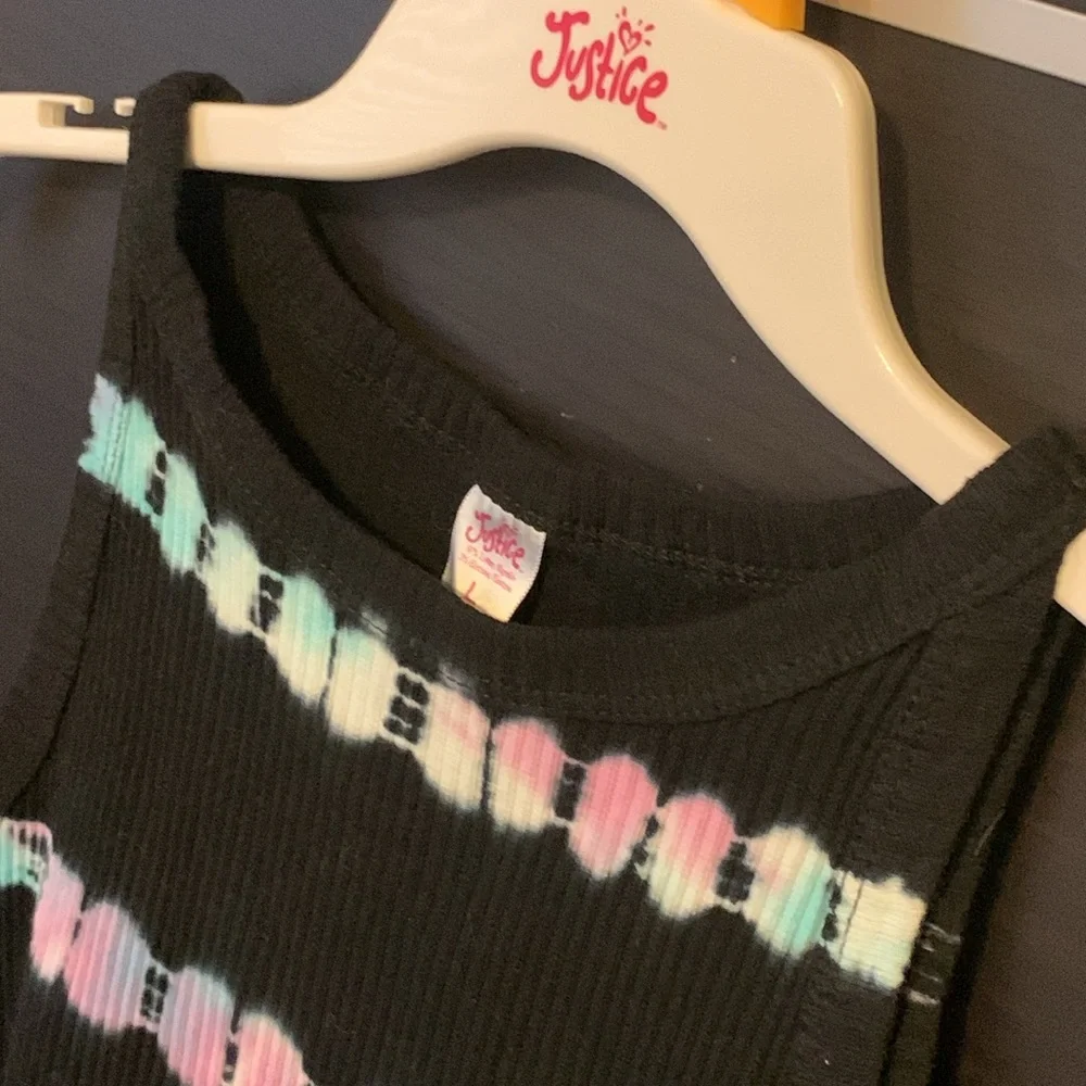 Justice Girls Black Ribbed High Neck Tank Top - NWOT